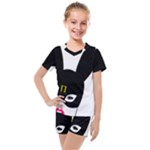 Bunny Girl Mask Kids  Mesh Tee and Shorts Set