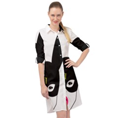 Long Sleeve Mini Shirt Dress 