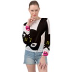 Bunny Girl Mask Banded Bottom Chiffon Top