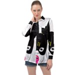 Bunny Girl Mask Long Sleeve Satin Shirt
