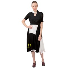 Keyhole Neckline Chiffon Dress 