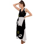 Bunny Girl Mask V-Neck Chiffon Maxi Dress