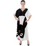 Bunny Girl Mask V-Neck Boho Style Maxi Dress