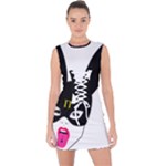 Bunny Girl Mask Lace Up Front Bodycon Dress