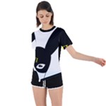 Bunny Girl Mask Asymmetrical Short Sleeve Sports Tee