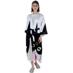 Bunny Girl Mask Maxi Satin Kimono