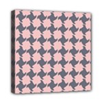 Retro Pink And Grey Pattern Mini Canvas 8  x 8  (Stretched)