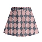 Retro Pink And Grey Pattern Mini Flare Skirt