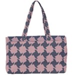Retro Pink And Grey Pattern Canvas Work Bag