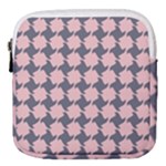 Retro Pink And Grey Pattern Mini Square Pouch