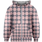 Retro Pink And Grey Pattern Kids  Zipper Hoodie Without Drawstring