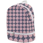 Retro Pink And Grey Pattern Zip Bottom Backpack