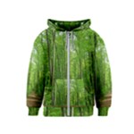 In the forest the fullness of spring, green, Kids  Zipper Hoodie