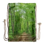 In the forest the fullness of spring, green, Drawstring Bag (Large)