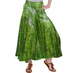 In the forest the fullness of spring, green, Satin Palazzo Pants