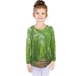 In the forest the fullness of spring, green, Kids  Long Sleeve Tee