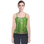 In the forest the fullness of spring, green, Velvet Spaghetti Strap Top