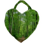 In the forest the fullness of spring, green, Giant Heart Shaped Tote