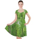 In the forest the fullness of spring, green, Cap Sleeve Midi Dress