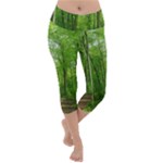 In the forest the fullness of spring, green, Lightweight Velour Capri Yoga Leggings