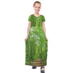 In the forest the fullness of spring, green, Kids  Short Sleeve Maxi Dress