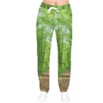 In the forest the fullness of spring, green, Women velvet Drawstring Pants