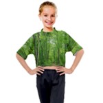 In the forest the fullness of spring, green, Kids Mock Neck Tee