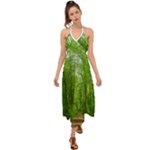 In the forest the fullness of spring, green, Halter Tie Back Dress 