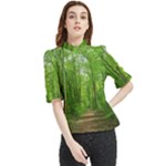 In the forest the fullness of spring, green, Frill Neck Blouse