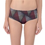 Abstract Zigzag Motif Mid-Waist Bikini Bottoms