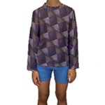 Zigzag Motif Design Kids  Long Sleeve Swimwear