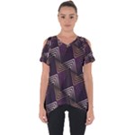 Zigzag Motif Design Cut Out Side Drop Tee