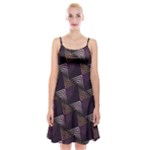 Zigzag Motif Design Spaghetti Strap Velvet Dress