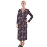 Zigzag Motif Design Velvet Maxi Wrap Dress