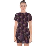 Zigzag Motif Design Drop Hem Mini Chiffon Dress