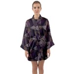 Zigzag Motif Design Long Sleeve Satin Kimono