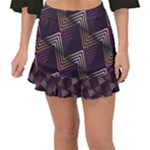 Zigzag Motif Design Fishtail Mini Chiffon Skirt