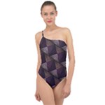 Zigzag Motif Design Classic One Shoulder Swimsuit