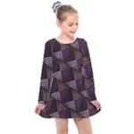 Zigzag Motif Design Kids  Long Sleeve Dress