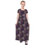 Zigzag Motif Design Kids  Short Sleeve Maxi Dress