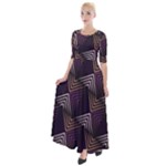 Zigzag Motif Design Half Sleeves Maxi Dress