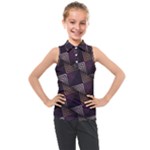 Zigzag Motif Design Kids  Sleeveless Polo Tee