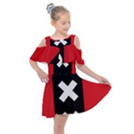 Vertical Amsterdam Flag Kids  Shoulder Cutout Chiffon Dress