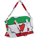 Heart Flag Map of Iran  Canvas Crossbody Bag