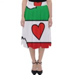 Heart Flag Map of Iran  Classic Midi Skirt