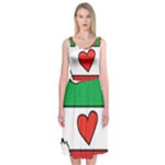 Heart Flag Map of Iran  Midi Sleeveless Dress