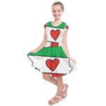 Heart Flag Map of Iran  Kids  Short Sleeve Dress