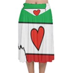 Heart Flag Map of Iran  Velvet Flared Midi Skirt