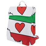 Heart Flag Map of Iran  Flap Top Backpack