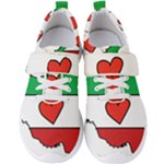 Heart Flag Map of Iran  Men s Velcro Strap Shoes